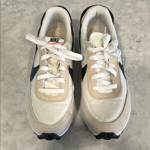 Nike Waffle Debut Cream and Black Sneakers